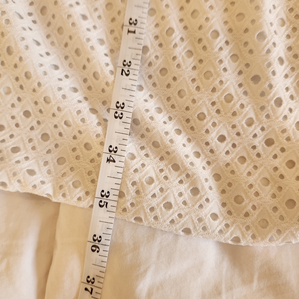 Cato White Eyelet Dress Size 22W Cottagecore Boho Puff Sleeve Spring Summer - Picture 5 of 7